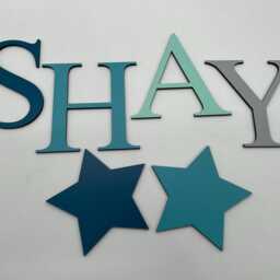Painted Wooden Toy Box Letters & Embellishments Custom Nursery Decor - thumbnail 3