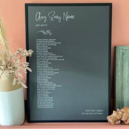 Personalised Song Lyrics Print - Custom Lyric Wall Art First Dance Gift Wedding Anniversary Keepsake For Couples - thumbnail 3