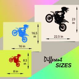 In-Style Decals Wall Vinyl Decal Home Decor Art Sticker Cartoon Girl Dirt Bike Riding Ramp Extreme Moto Sports Removable Mural Design 230 - thumbnail 2