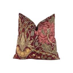 William Morris - Honeysuckle & Tulip Wine/Bayleaf Stunning Classic English Designer Cushion Cover Home D??cor Throw Pillow - thumbnail 1