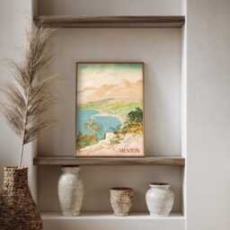 Vintage Menton France Travel Poster French Riviera Mediterranean Wall Art Print - thumbnail 3
