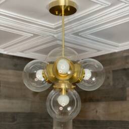 Vega Modern 4 Light 6In. Globe Mid Century Chandelier - thumbnail 2