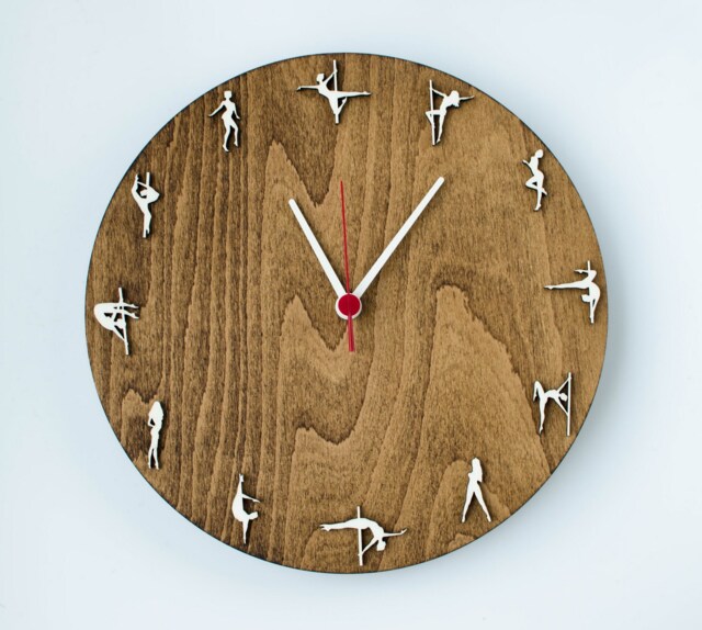 Handmade Pole Dance Wooden Wall Clock, Personalized Gift - image 1