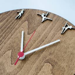 Handmade Pole Dance Wooden Wall Clock, Personalized Gift - thumbnail 3