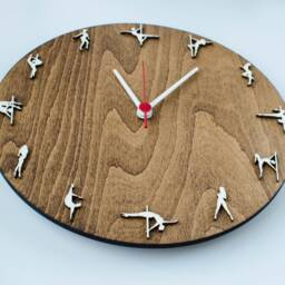 Handmade Pole Dance Wooden Wall Clock, Personalized Gift - thumbnail 2
