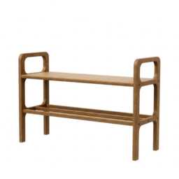 Mid-Century Entryway Bench, Shoe Storage, Teak Shoe Narrow Small Scandinavian Bench - thumbnail 4