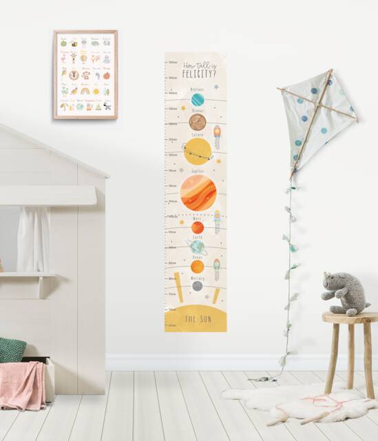 Solar System Height Chart Wall Sticker Nursery Space Art - image 1