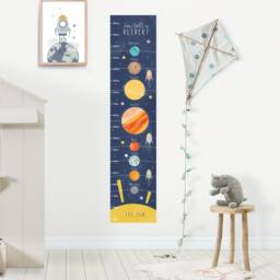 Solar System Height Chart Wall Sticker Nursery Space Art - thumbnail 4