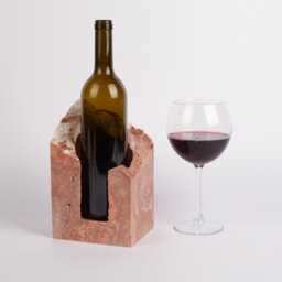 Handmade Pink Travertine Wine Bottle Holder Unique Rack