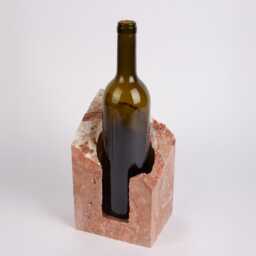 Handmade Pink Travertine Wine Bottle Holder Unique Rack - thumbnail 2