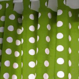 Cafe Curtain Window Valance/Window Treatment Topper/Kitchen/Kids Nursery, Children Playroom/Shower PanelGreen Polka Dots, Free Gift - thumbnail 3