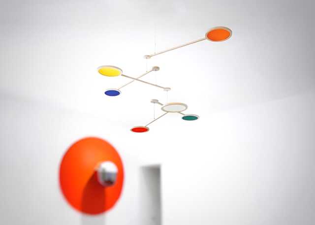 Spinning Large Mobile, Adult & Baby Custom Acrylic Circles, Wooden Kinetic Art - image 1