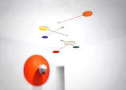 Spinning Large Mobile, Adult & Baby Custom Acrylic Circles, Wooden Kinetic Art
