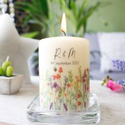 Wild Flower Anniversary Candle - Personalised Nature Lover Gift- Gift Valentines Day Colourful - thumbnail 3