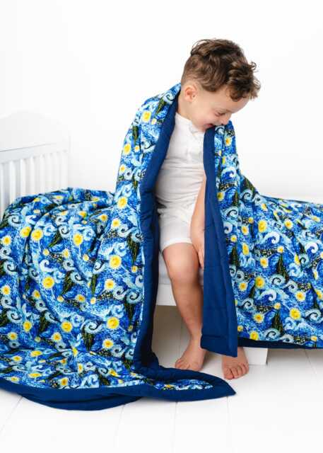 Huge Bamboo Starry Night Quilt, Neverland Toddler Bed Comforter, Super Soft Big Blanket - image 1