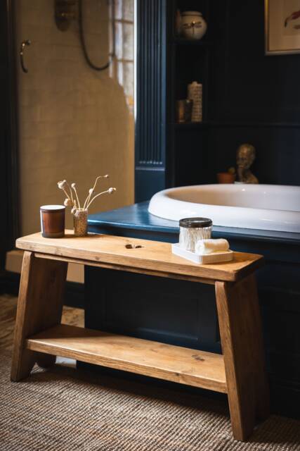 Rustic Wooden Bench With Shelf, Farmhouse Entryway Decor - image 1