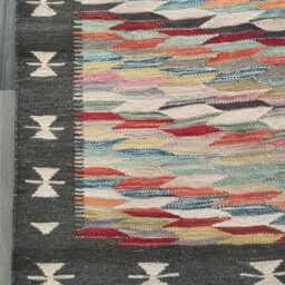 Handmade Afghan Kilim Rug, Multicolour Artisan Turkish Persian Navajo Flatweave, Natural Wool, Tribal Geometric Design 151x104 cm - thumbnail 2