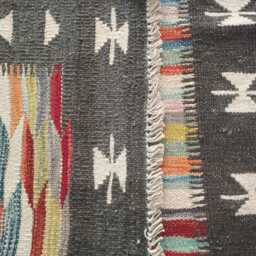 Handmade Afghan Kilim Rug, Multicolour Artisan Turkish Persian Navajo Flatweave, Natural Wool, Tribal Geometric Design 151x104 cm - thumbnail 3