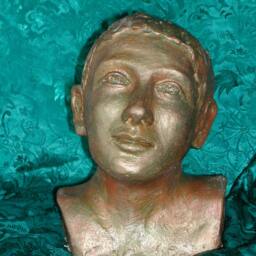 Painted Terracotta Sculpture One-Of-A-Kind Young Man Bust - 7x5x5 - thumbnail 3
