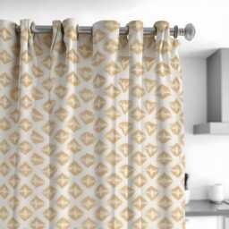 Beige Geometric Curtains, Neutral Modern Pattern Drapes, Custom Window Panels For Living Room Bedroom Minimal Decor - thumbnail 2