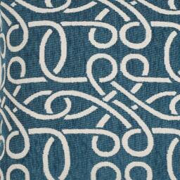 Reversible Woven Jacquard Cotton Chenille Velvet Deep Teal Folk Art Inspired Patterned Premium Quality Cushion 16 X 16 - thumbnail 3