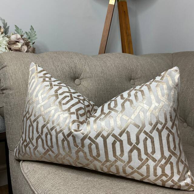 "Geo Luxury Textured Rectangle Cushion Cover, Pillow Cover Size 12"" X 20" - image 1