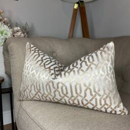 "Geo Luxury Textured Rectangle Cushion Cover, Pillow Cover Size 12"" X 20" - thumbnail 3
