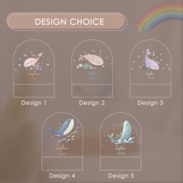 Nursery Decor Night Light, Baby Room Lamp, Kids Decor, Personalized Newborn Gifts Gift With Name - thumbnail 2