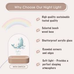 Nursery Decor Night Light, Baby Room Lamp, Kids Decor, Personalized Newborn Gifts Gift With Name - thumbnail 3