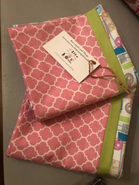 Pillow Case, Geometric Design, Fun, Pink - image 1