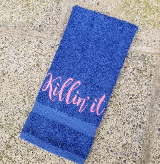 Embroidered Gym Towel Killin It Fitness Gift - image 1