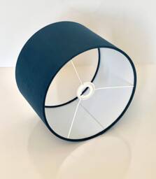 New High Quality Upholstery Velvet Fabric Lamp Shade Pendant Light Drum Shape Midnight Blue - thumbnail 1