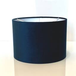 New High Quality Upholstery Velvet Fabric Lamp Shade Pendant Light Drum Shape Midnight Blue - thumbnail 3