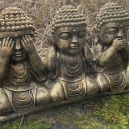 stone Garden See Hear Speak No Evil Buddha Cute Ornaments - thumbnail 2