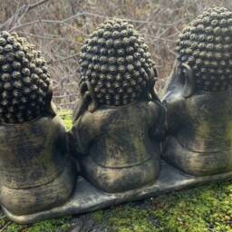 stone Garden See Hear Speak No Evil Buddha Cute Ornaments - thumbnail 4