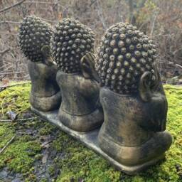 stone Garden See Hear Speak No Evil Buddha Cute Ornaments - thumbnail 3