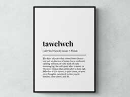 Tawelwch Welsh Word Definition Wales Gift Wall Art Print - thumbnail 1