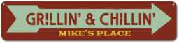 Grillin & Chillin Sign - Personalized Bbq Outdoor Bar & Patio Decor Custom Metal Grill Backyard Barbecue Wall Art - thumbnail 2