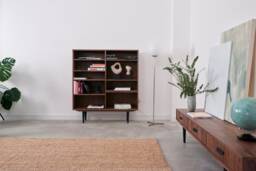Bookcase, Bookshelf Made Of Walnut Vaneer - Livlo O-R02 - thumbnail 1