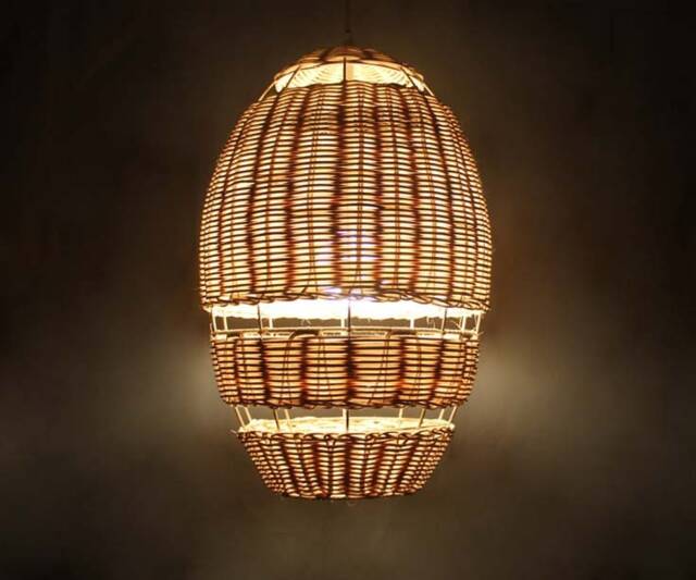 Handmade Rattan Pendant Light, Bohemian Woven Basket Ceiling Light - image 1