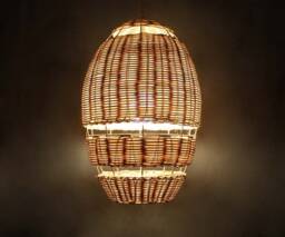Handmade Rattan Pendant Light, Bohemian Woven Basket Ceiling Light