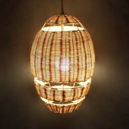Handmade Rattan Pendant Light, Bohemian Woven Basket Ceiling Light - thumbnail 2