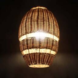 Handmade Rattan Pendant Light, Bohemian Woven Basket Ceiling Light - thumbnail 3