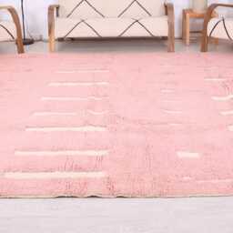 Pink Moroccan Rug, Wool Rug, Berber Authentic Beni Ouarain Rug - thumbnail 4