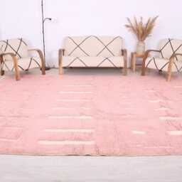 Pink Moroccan Rug, Wool Rug, Berber Authentic Beni Ouarain Rug - thumbnail 3
