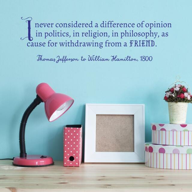 Thomas Jefferson Quote Wall Decal - Historical Saying, Classroom Decor - image 1