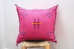 Handmade Moroccan Silk Cactus Pillow Ethnic Boho Cushion