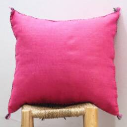 Handmade Moroccan Silk Cactus Pillow Ethnic Boho Cushion - thumbnail 4