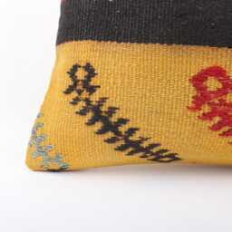 Handwoven Turkish Kilim Lumbar Pillow Bohemian Home Decor - 16x24 Inch - thumbnail 2