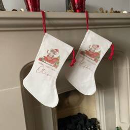 Personalised Christmas Stocking - Name Family Stockings Decorations Santa - thumbnail 2